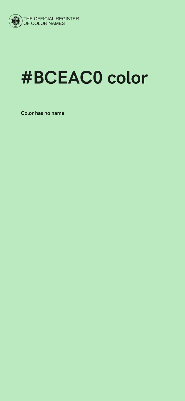 #BCEAC0 color image