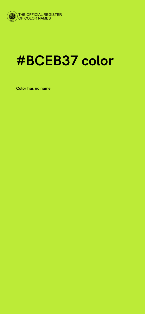 #BCEB37 color image