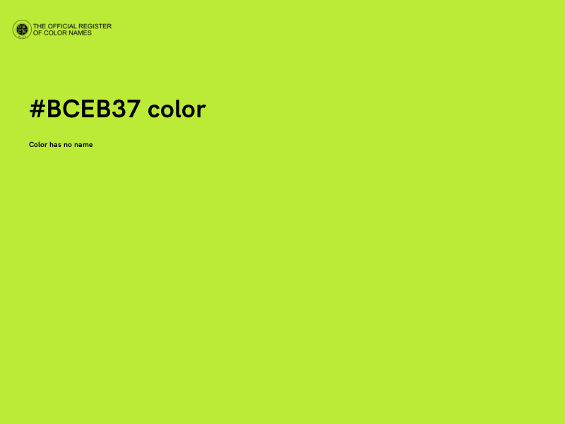 #BCEB37 color image