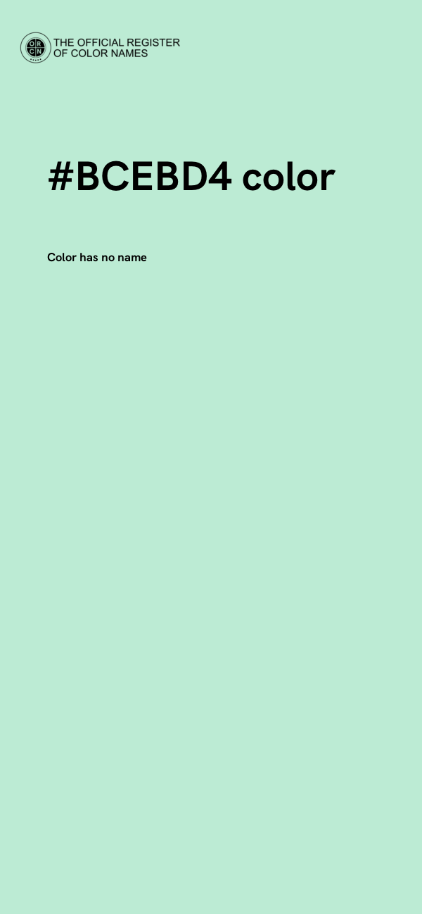 #BCEBD4 color image