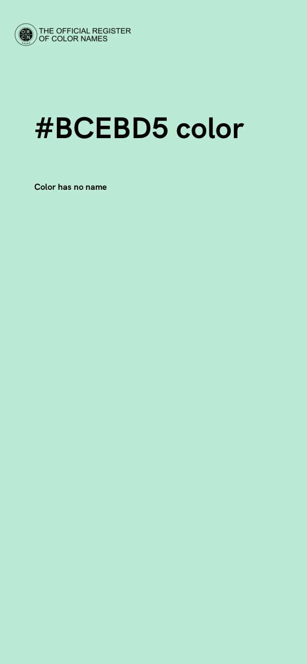 #BCEBD5 color image