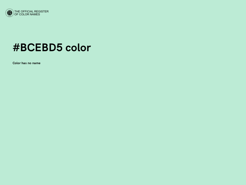 #BCEBD5 color image
