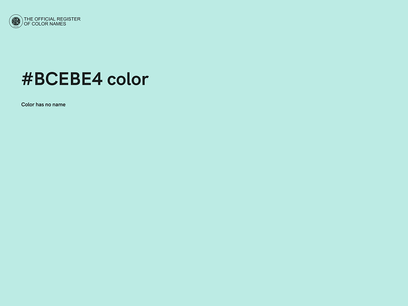 #BCEBE4 color image