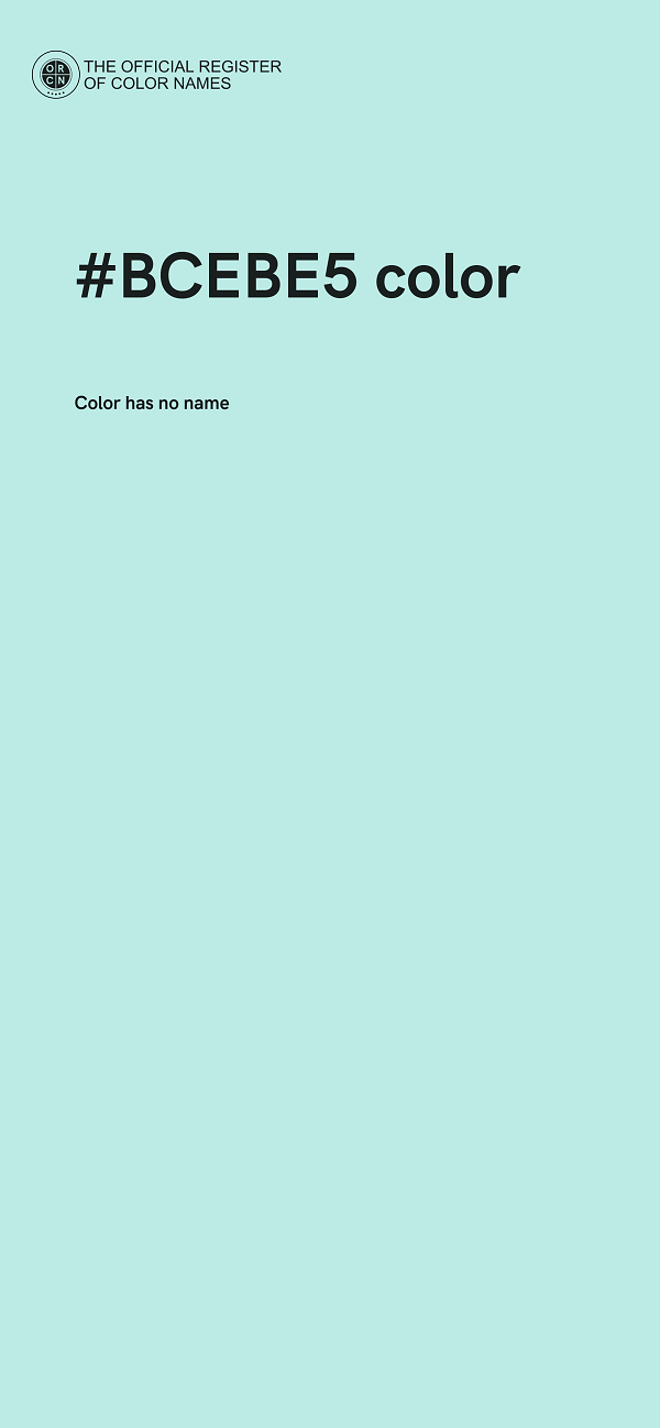 #BCEBE5 color image
