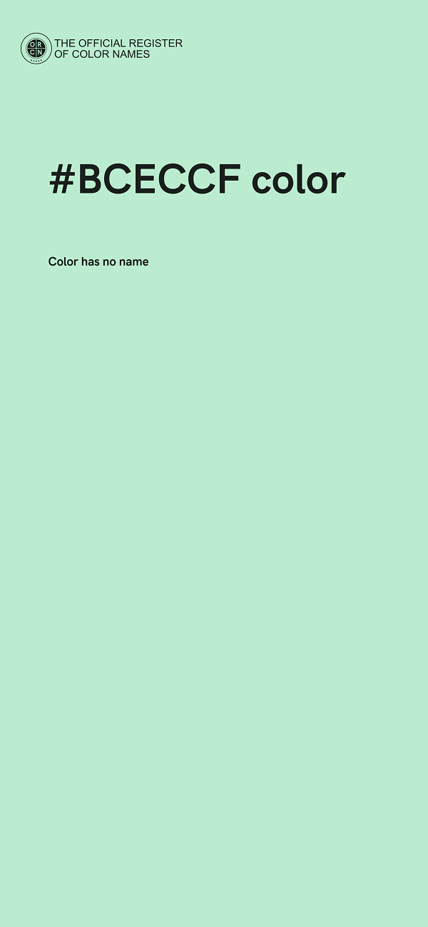 #BCECCF color image
