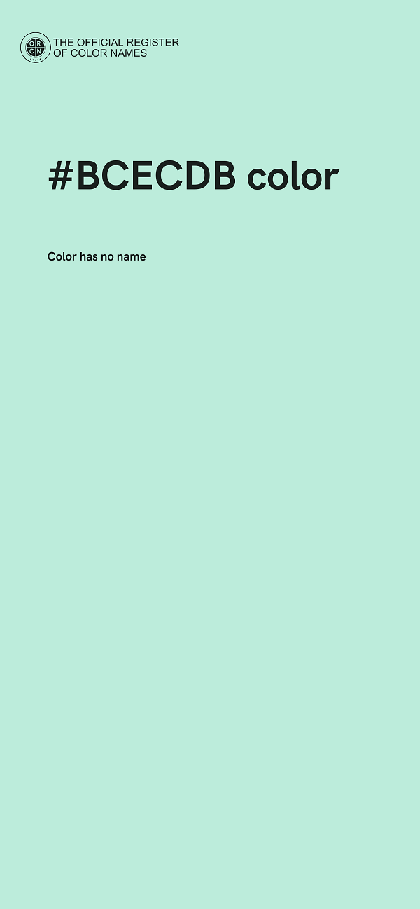 #BCECDB color image