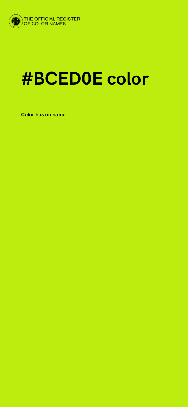 #BCED0E color image