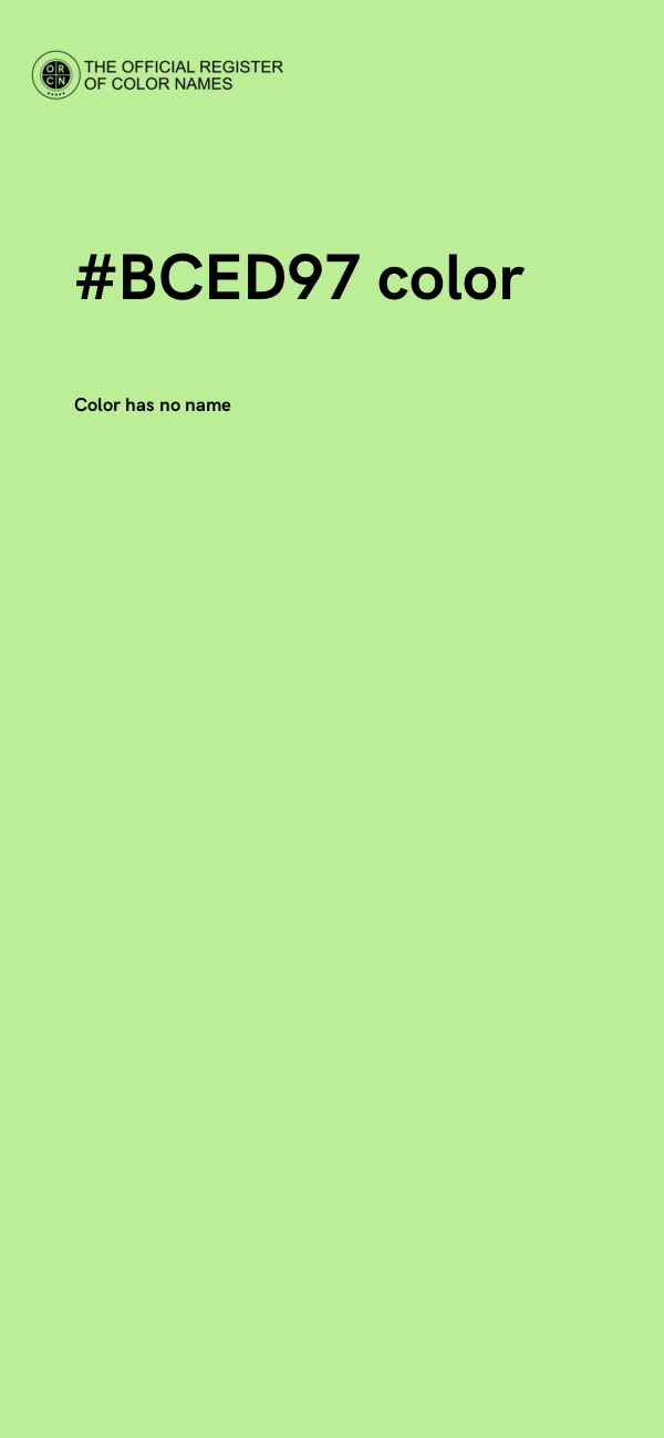 #BCED97 color image