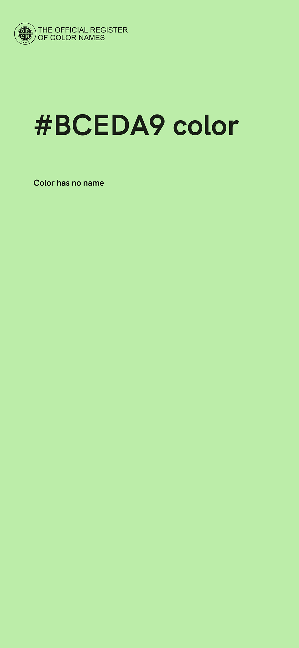 #BCEDA9 color image
