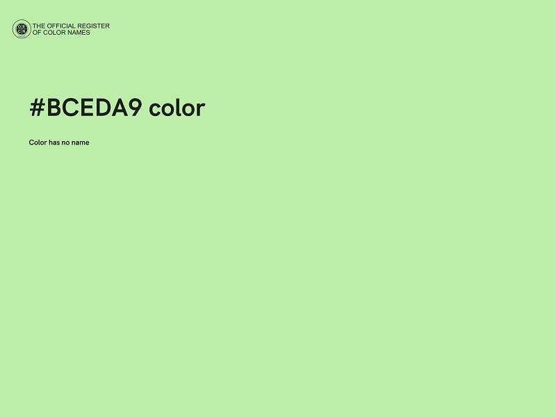 #BCEDA9 color image