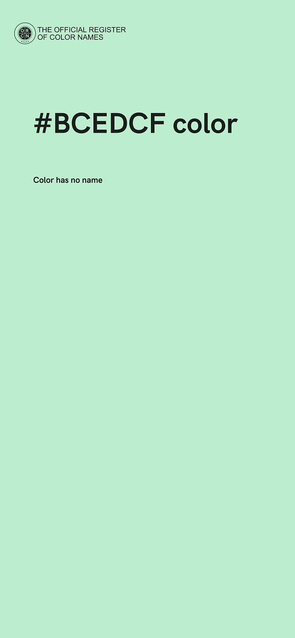 #BCEDCF color image
