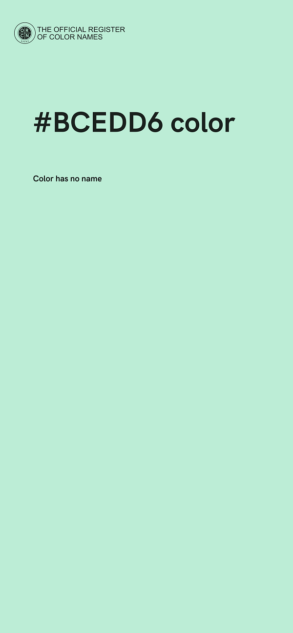 #BCEDD6 color image