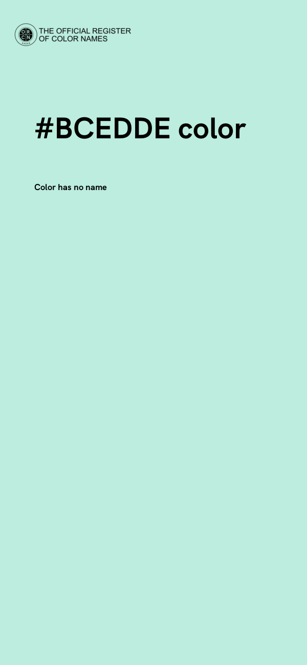 #BCEDDE color image