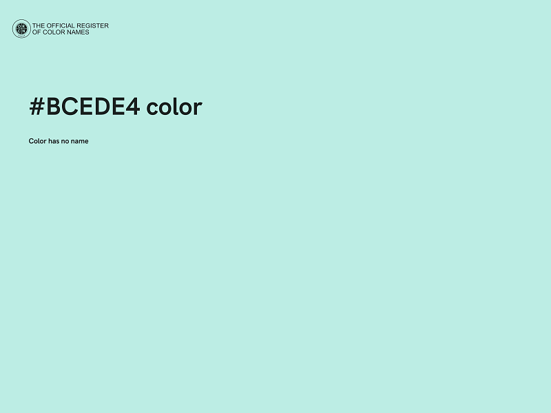 #BCEDE4 color image