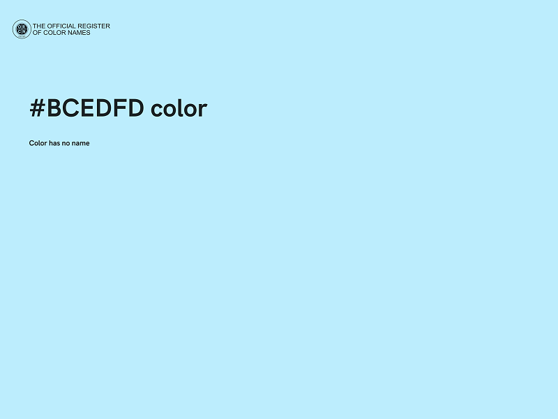 #BCEDFD color image