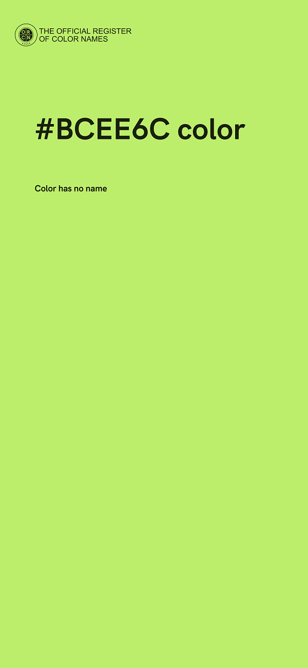 #BCEE6C color image
