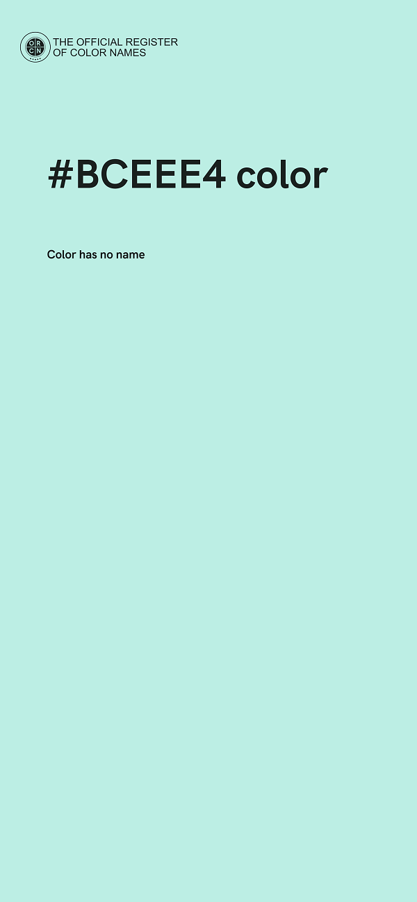 #BCEEE4 color image