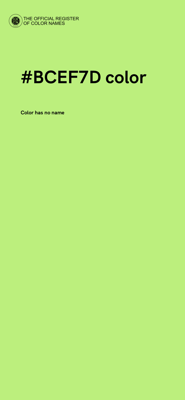 #BCEF7D color image