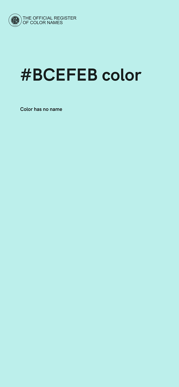 #BCEFEB color image