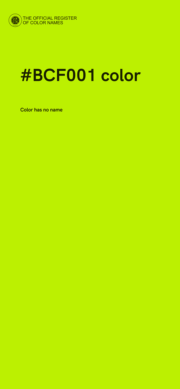 #BCF001 color image