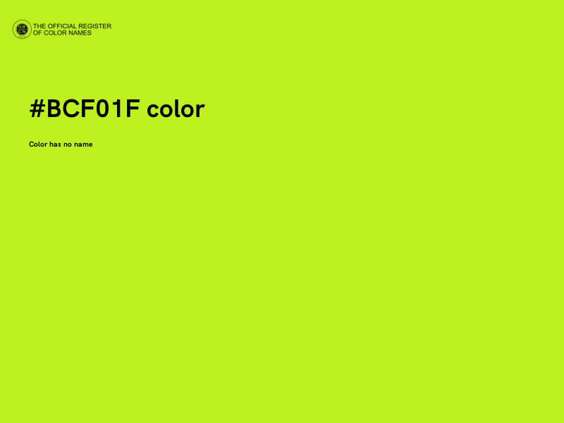 #BCF01F color image