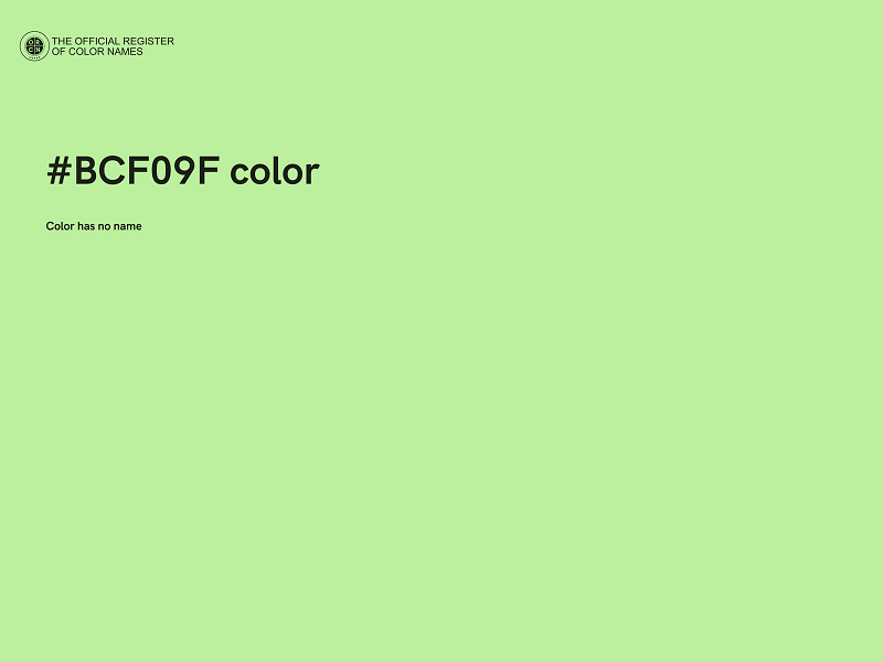 #BCF09F color image