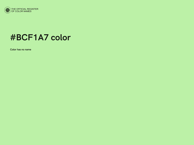 #BCF1A7 color image