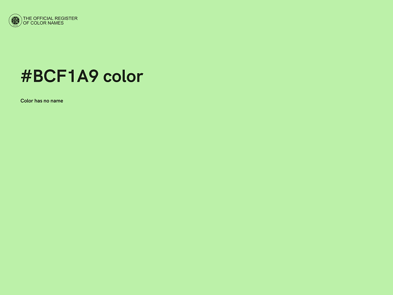 #BCF1A9 color image