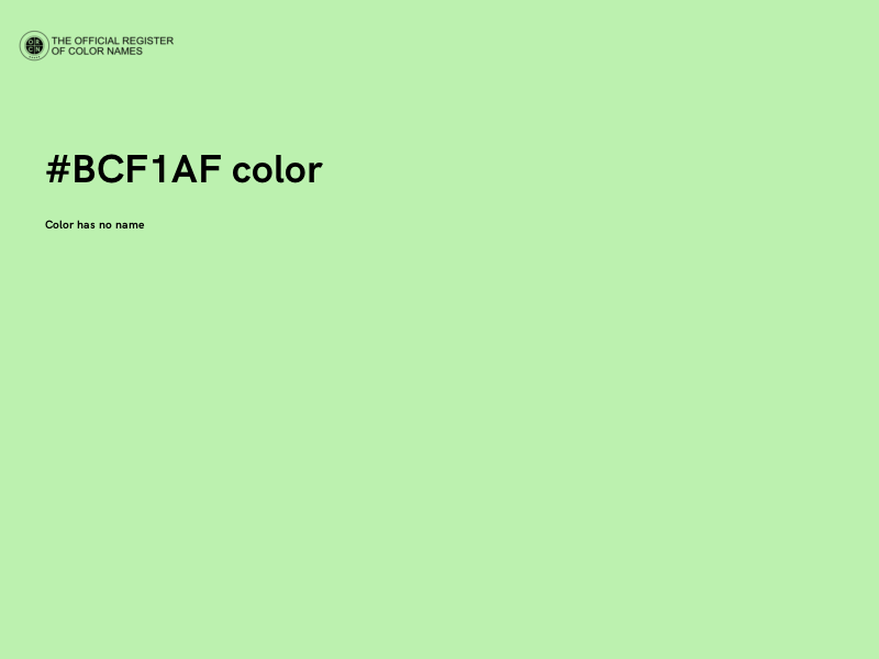 #BCF1AF color image