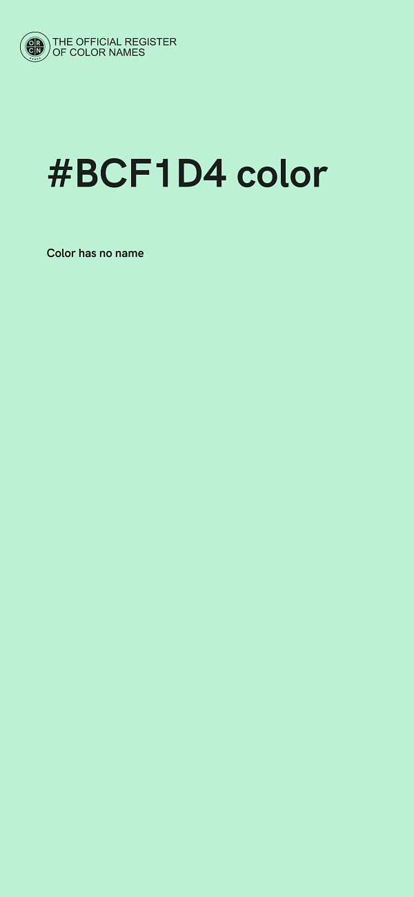 #BCF1D4 color image