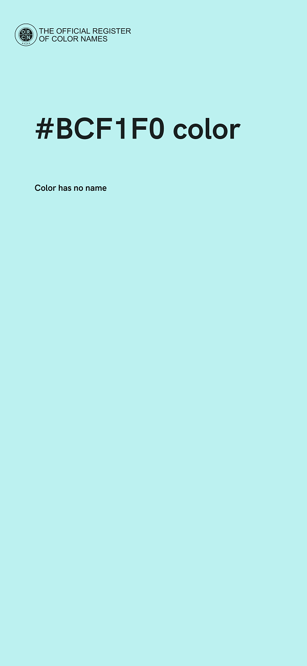 #BCF1F0 color image