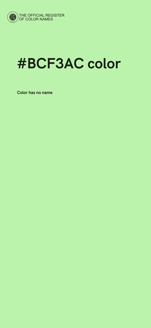 #BCF3AC color image