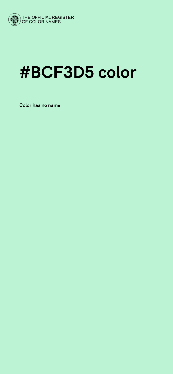 #BCF3D5 color image