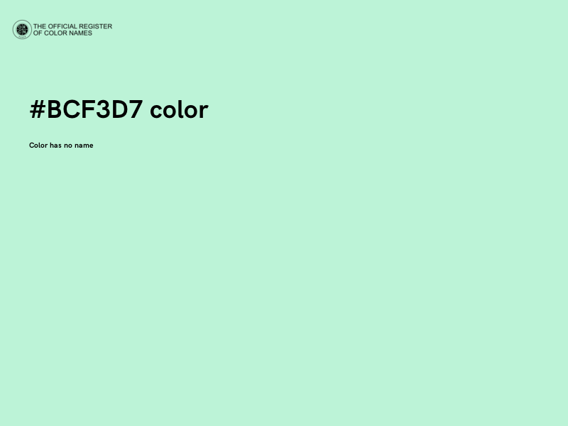 #BCF3D7 color image