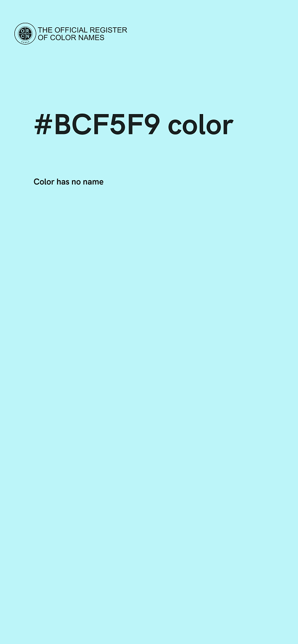#BCF5F9 color image
