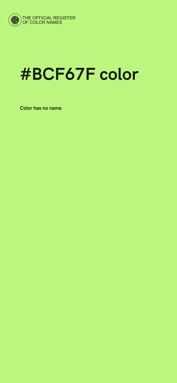 #BCF67F color image