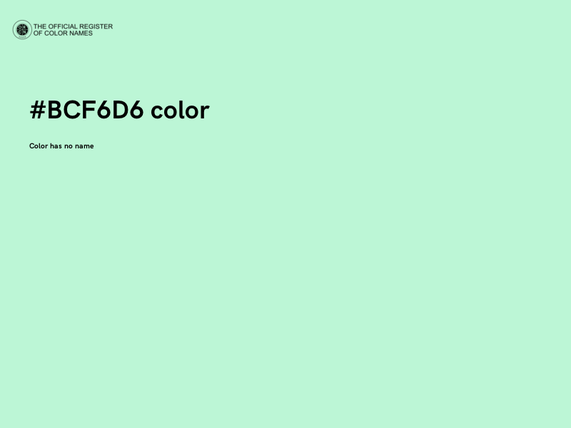 #BCF6D6 color image