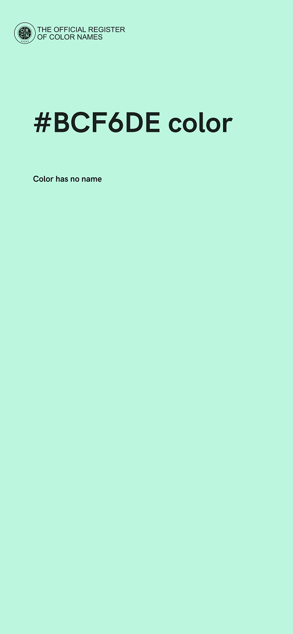 #BCF6DE color image