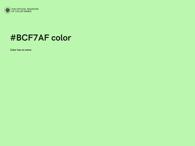 #BCF7AF color image