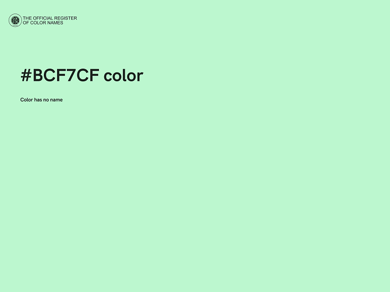 #BCF7CF color image