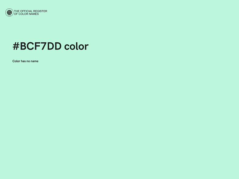 #BCF7DD color image