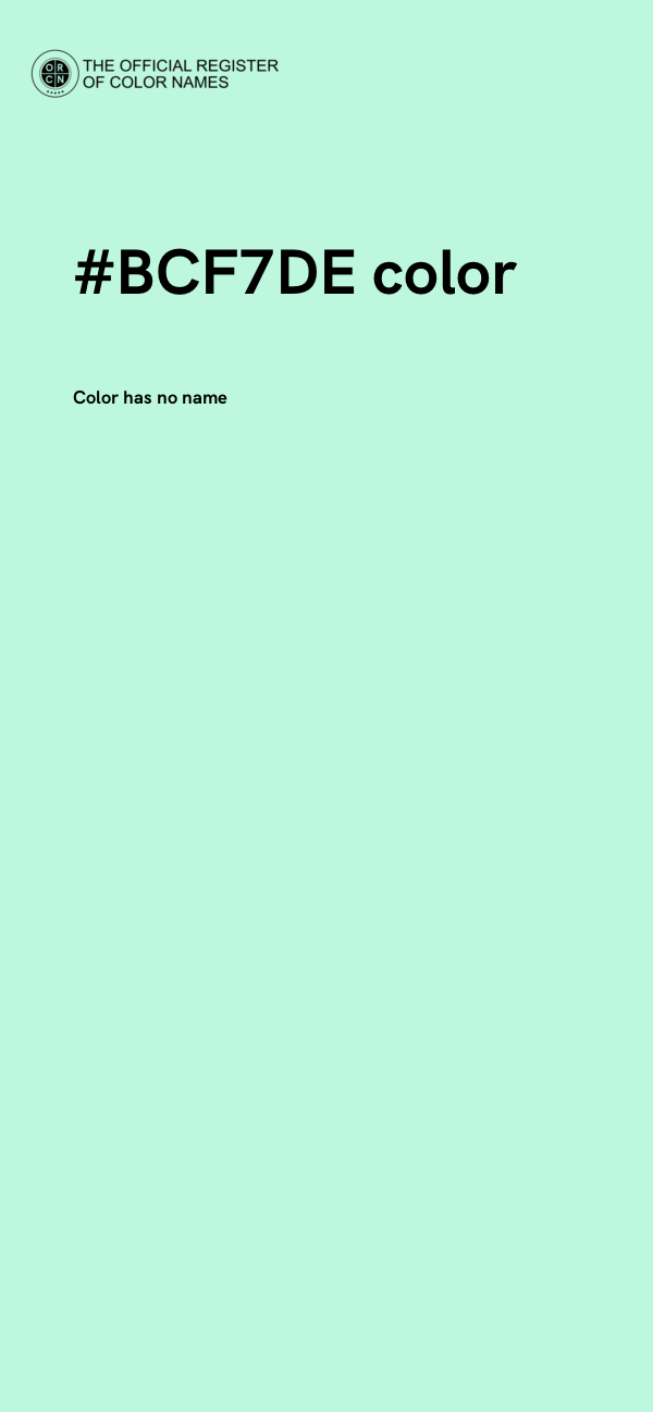 #BCF7DE color image