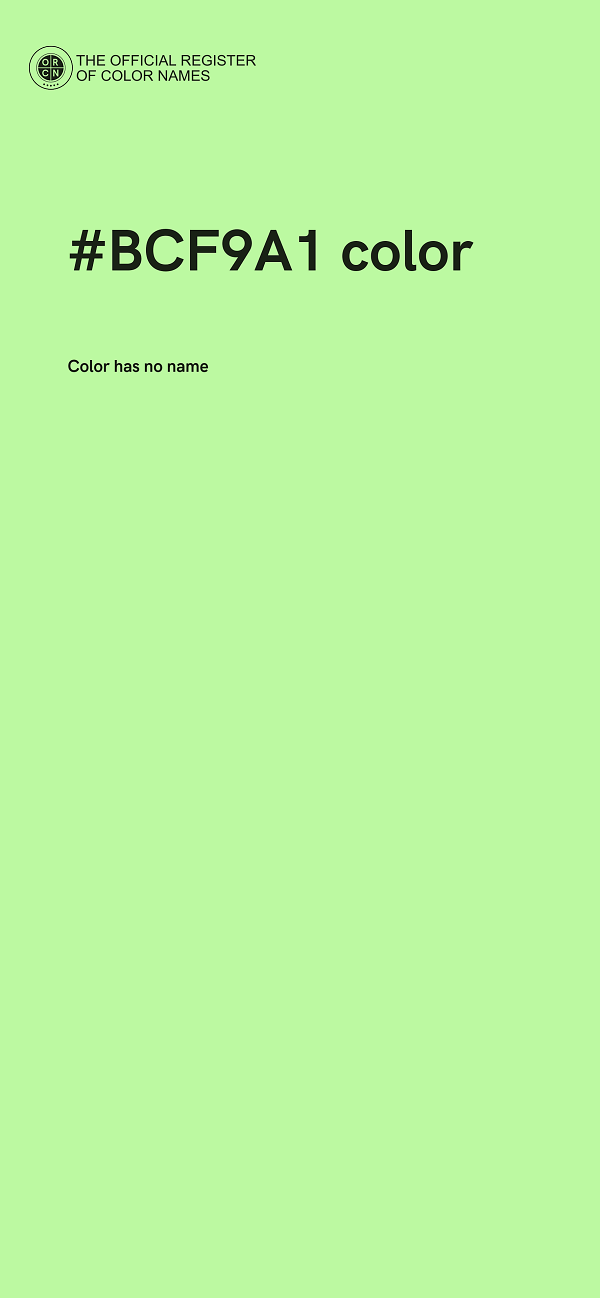 #BCF9A1 color image