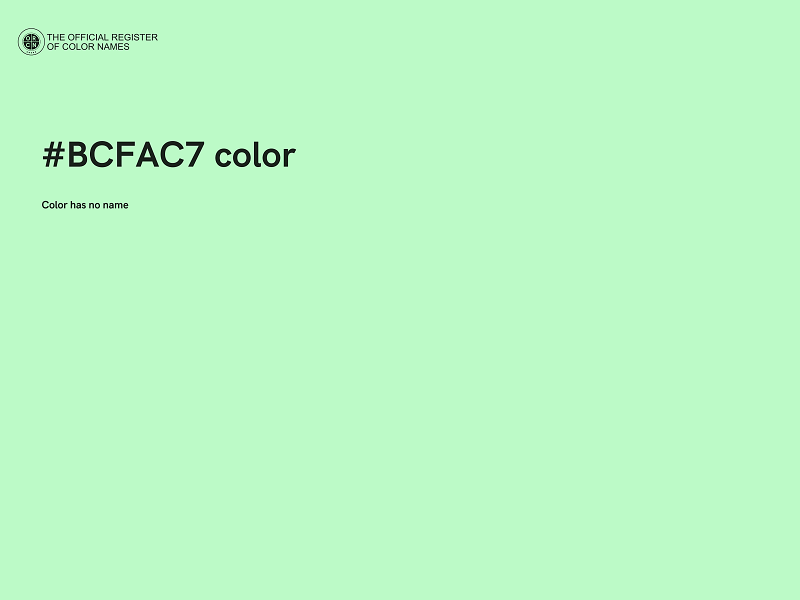 #BCFAC7 color image