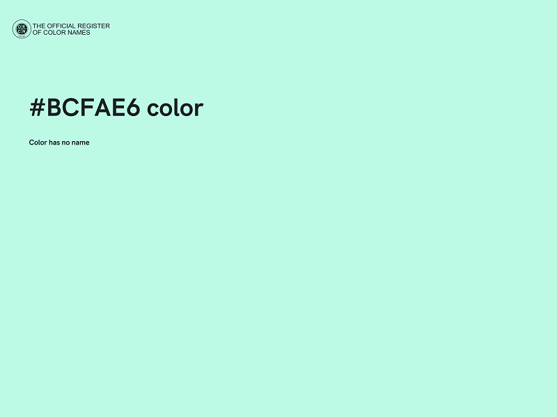 #BCFAE6 color image