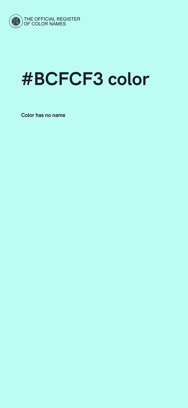 #BCFCF3 color image