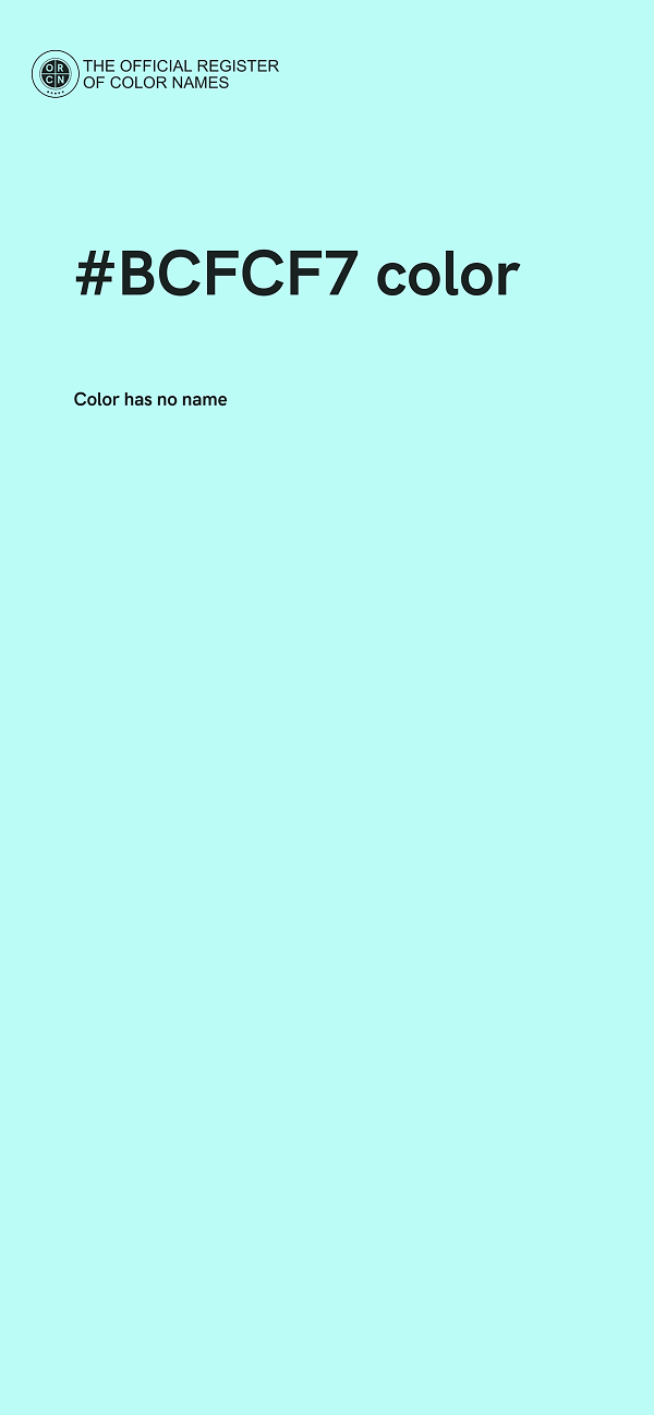 #BCFCF7 color image
