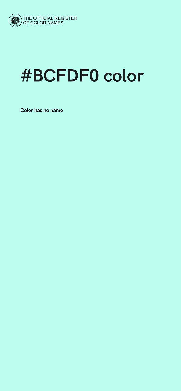 #BCFDF0 color image