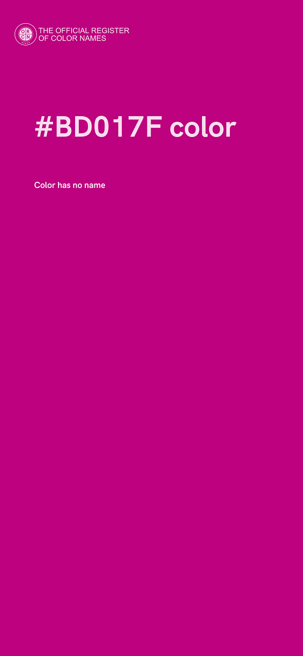 #BD017F color image