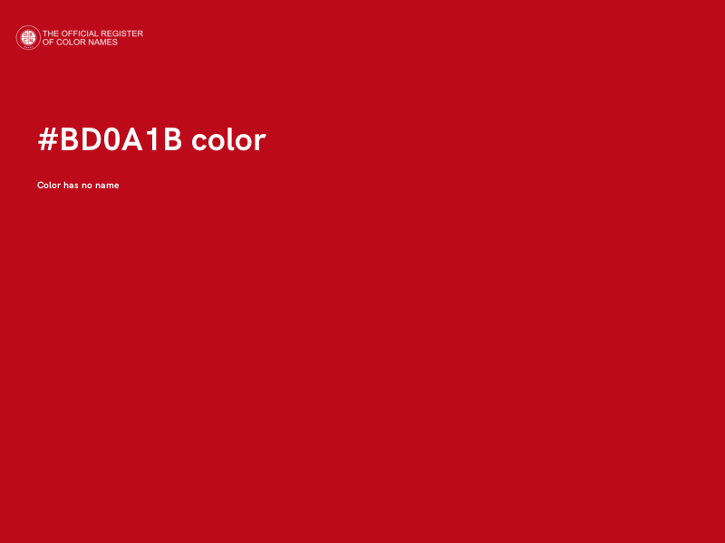 #BD0A1B color image